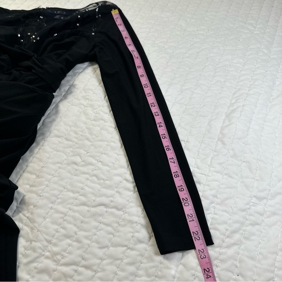 Chaps Sequins Elegant Party Black Long Sleeve Dress - Picture 11 of 17